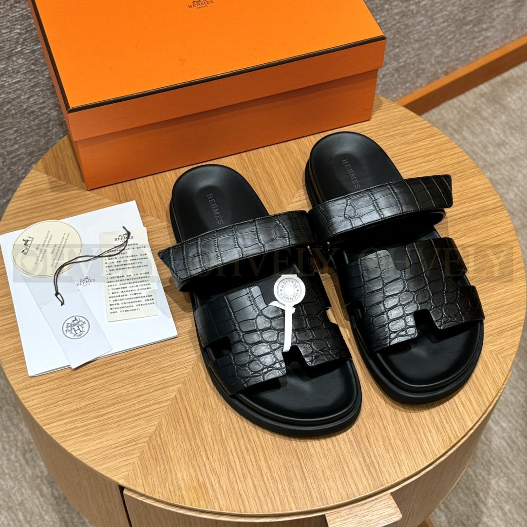 HERMÈS 에르메스 치프레 샌들 매트 엘리게이터 & 블랙 로버 솔 (Nior) 상품 썸네일