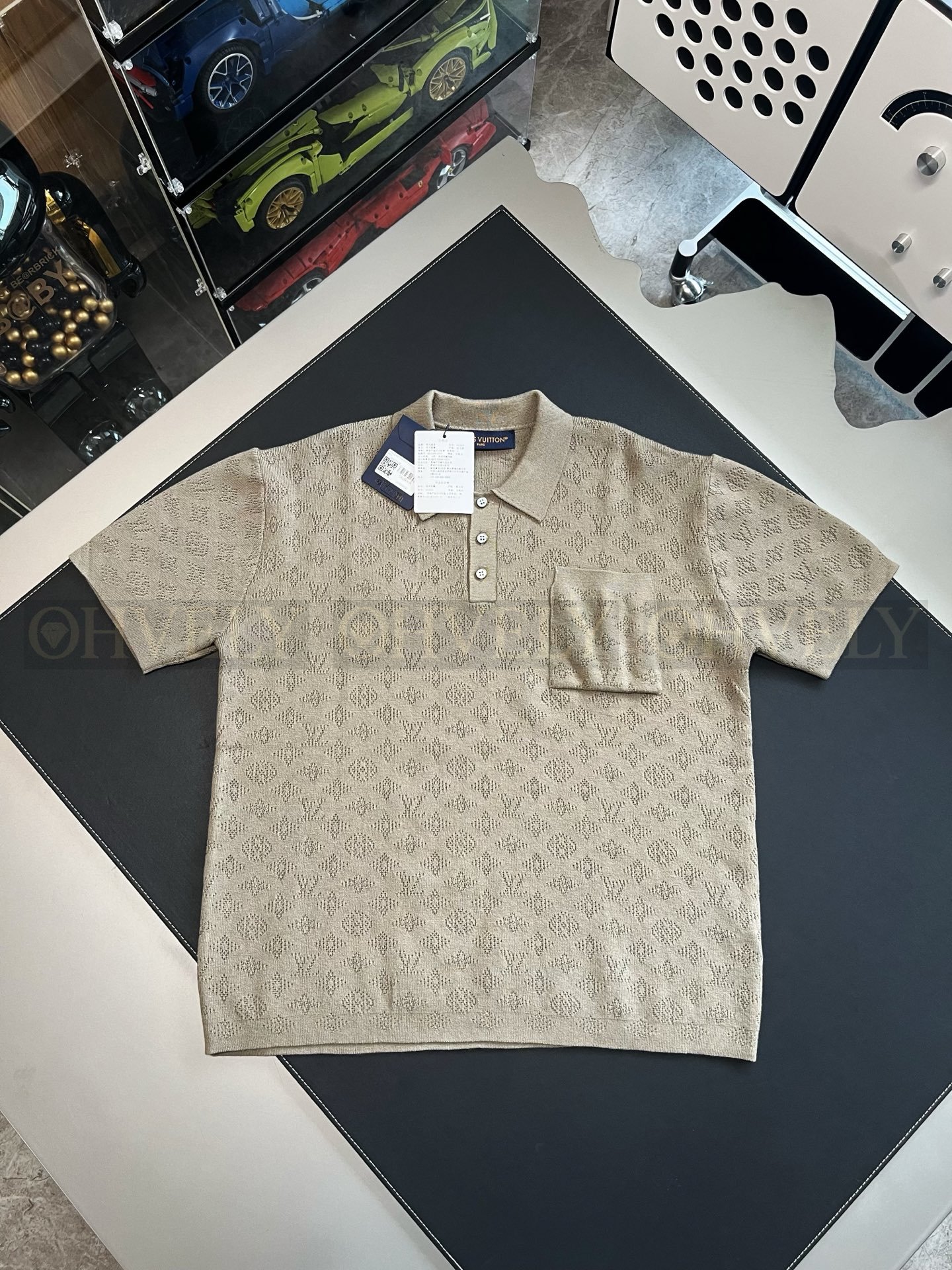 【 ZP버전 】루이비통 Louis Vuitton 오픈워크 모노그램 자카드 니트 폴로 셔츠 상품 썸네일