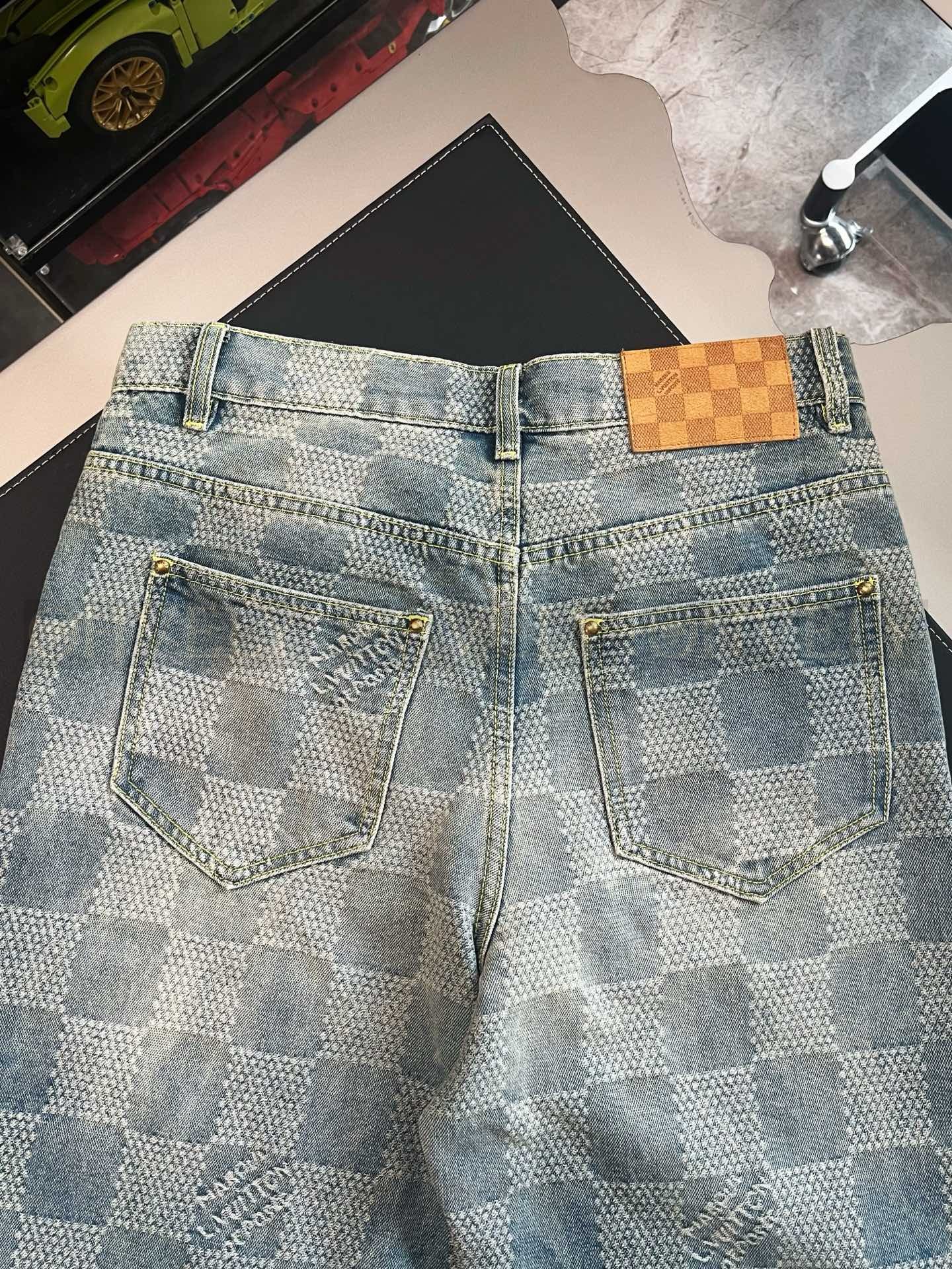 【 ZP버전 】루이비통 Louis Vuitton 다미에 자카드 레귤러 데님 팬츠 상품 썸네일