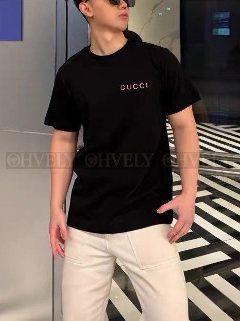 【 ZP버전 】구찌 Gucci 핑크 로고 자수 티셔츠 상품 썸네일