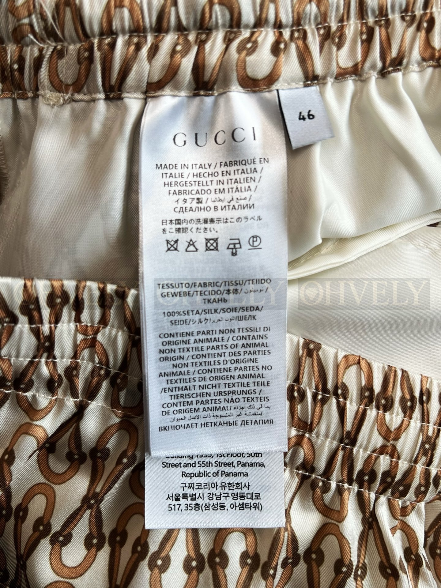 【 ZP버전 】구찌 Gucci 호스빗 체인 프린트 실크 반바지 상품 썸네일