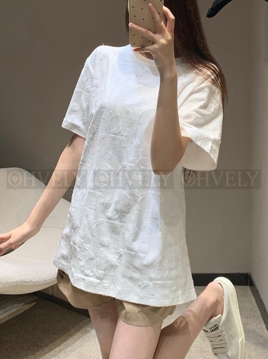 【 ZP버전 】오블리크 자카드 니트 반팔 티셔츠 상품 썸네일