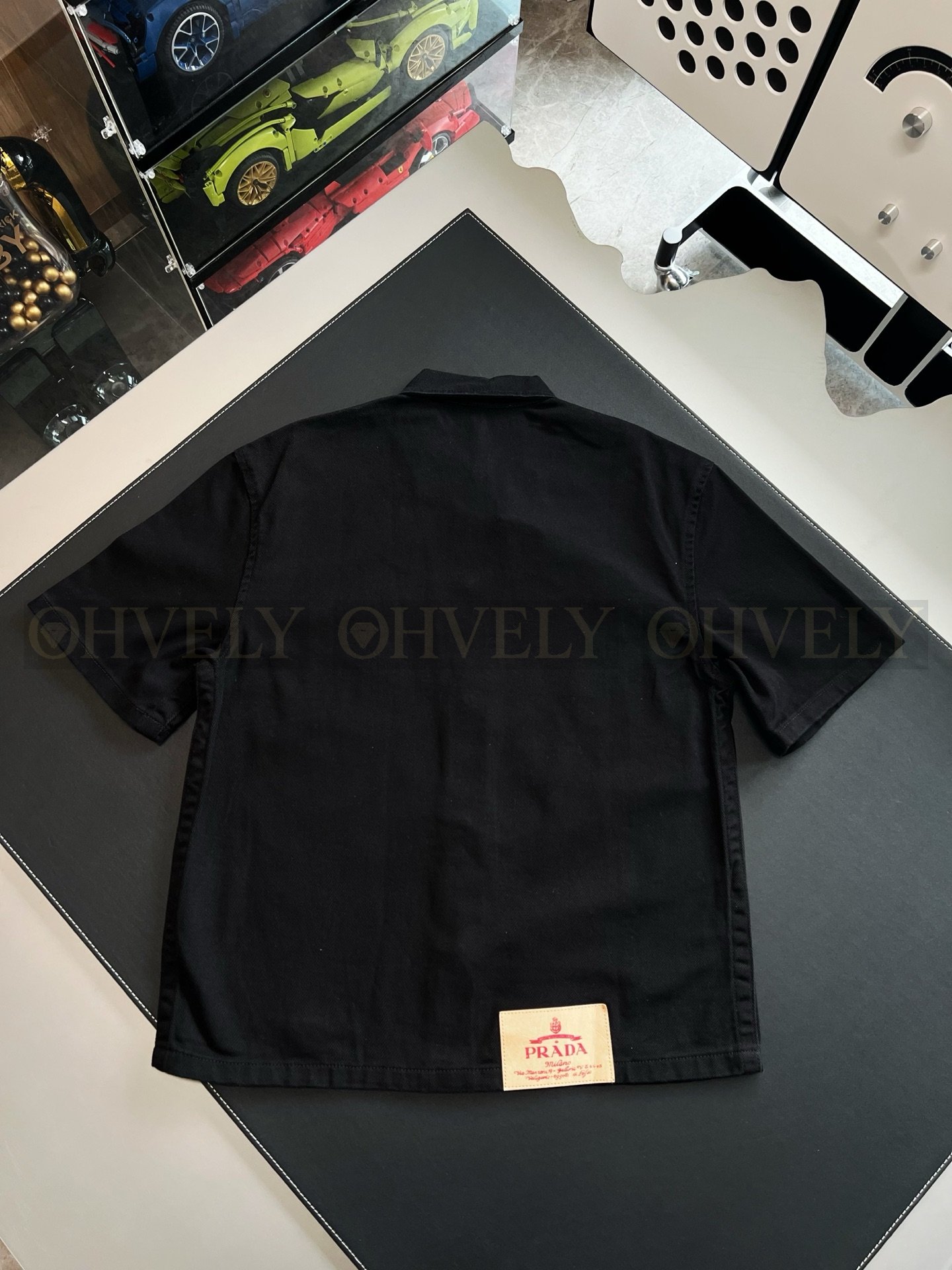 【 ZP버전 】프라다 PRADA 로고 패치 데님 반팔 셔츠 상품 썸네일