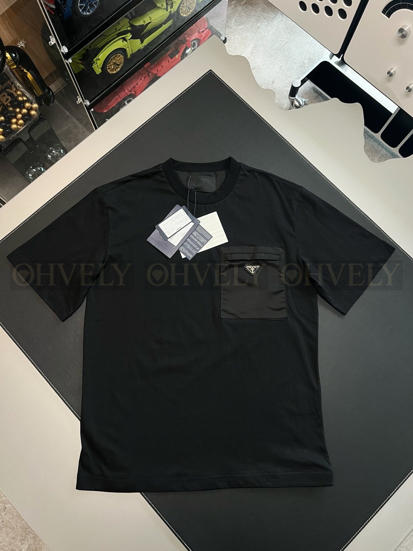 【 ZP버전 】프라다 Prada 리나일론 포켓 코튼 티셔츠 상품 썸네일