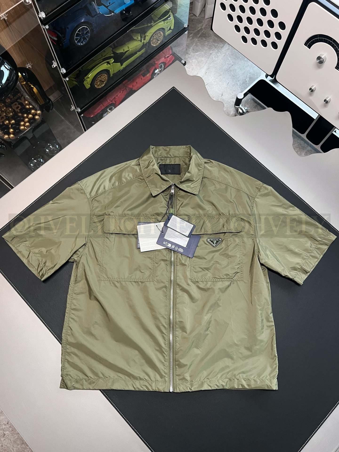 【 ZP버전 】프라다 Prada 리나일론 반팔 셔츠 자켓 상품 썸네일