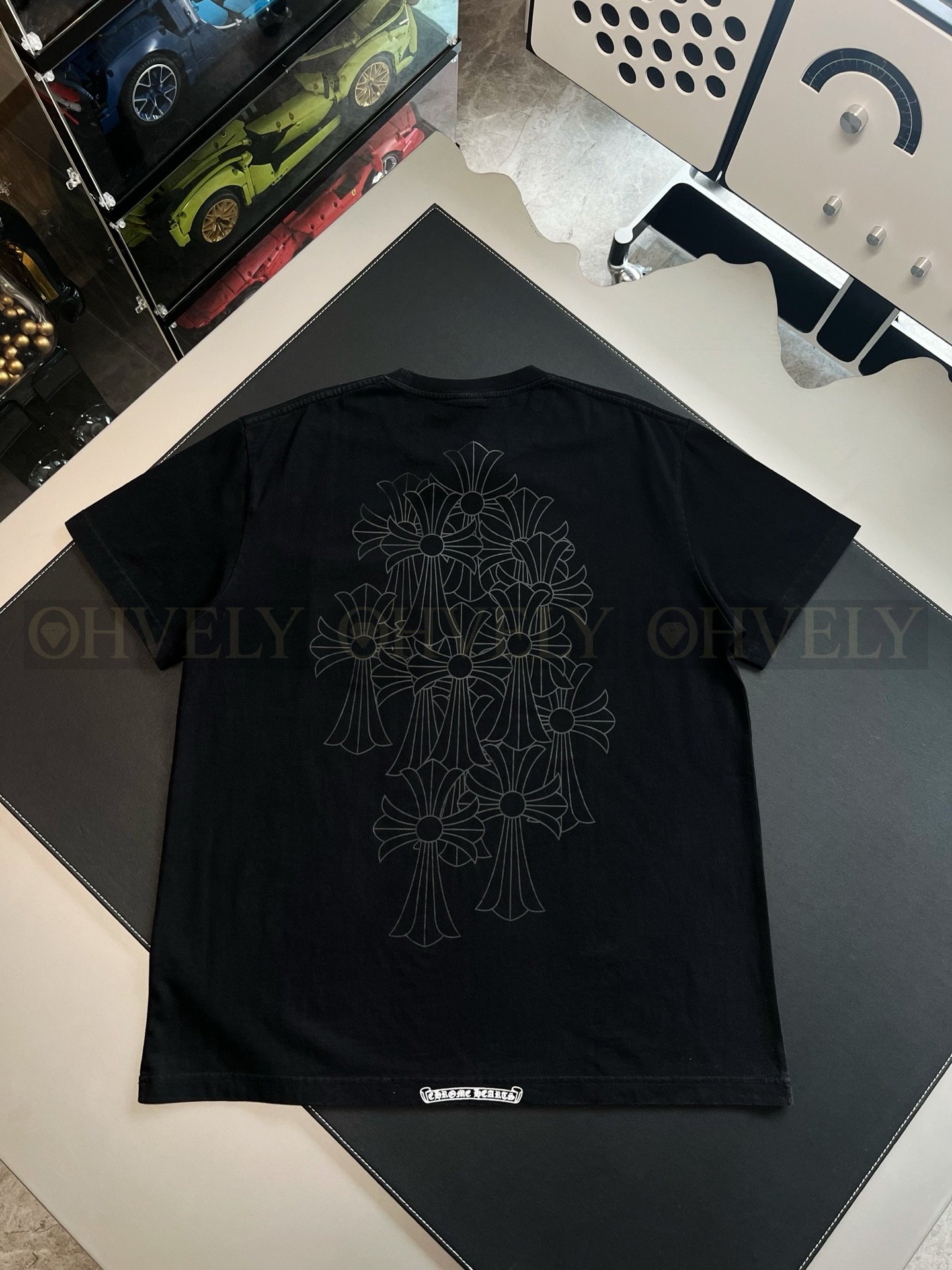 【 ZP버전 】크롬하츠 Chrome Hearts 섀도우 크로스 워싱 포켓 반팔 티셔츠 상품 썸네일