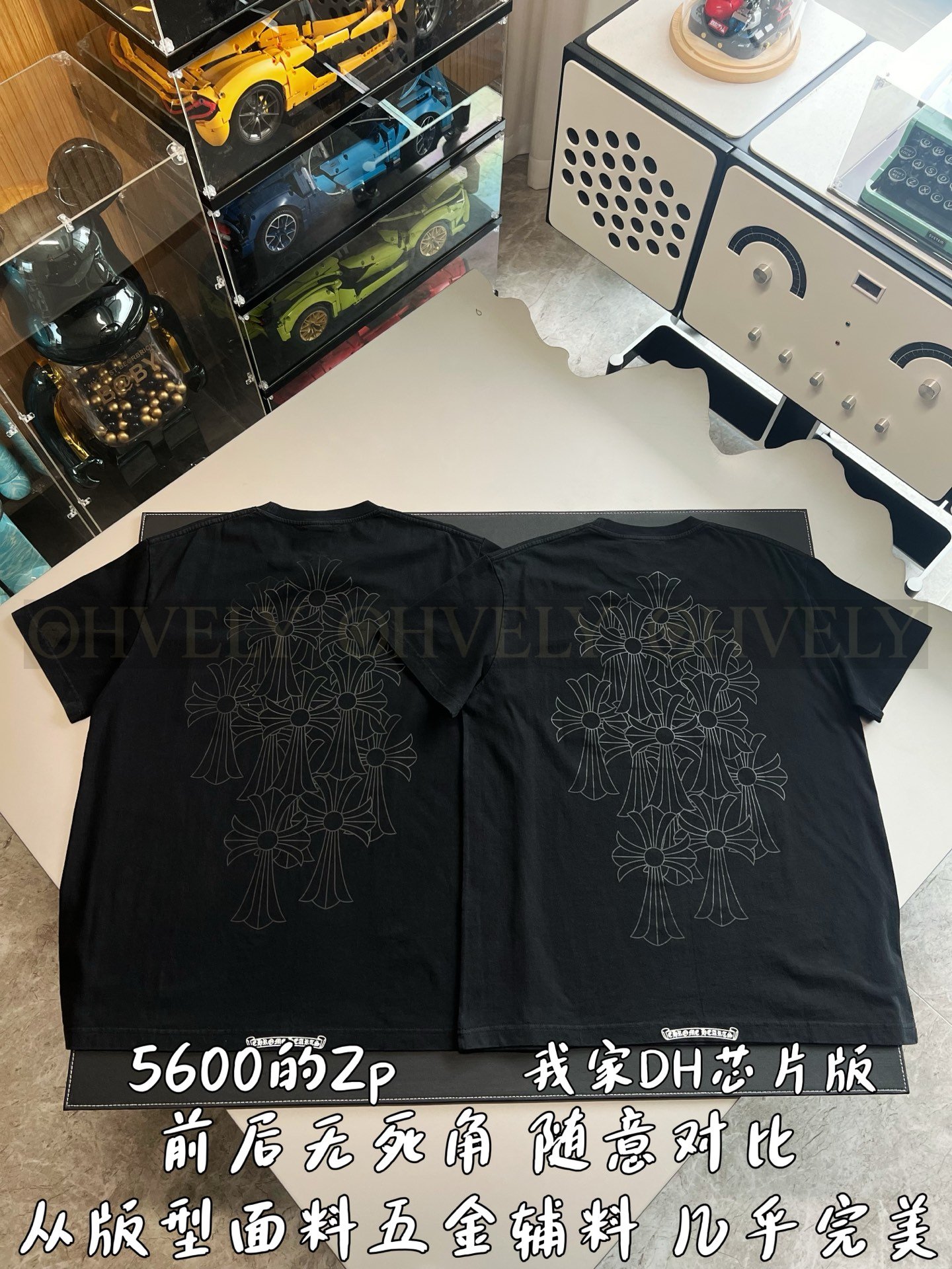 【 ZP버전 】크롬하츠 Chrome Hearts 섀도우 크로스 워싱 포켓 반팔 티셔츠 상품 썸네일