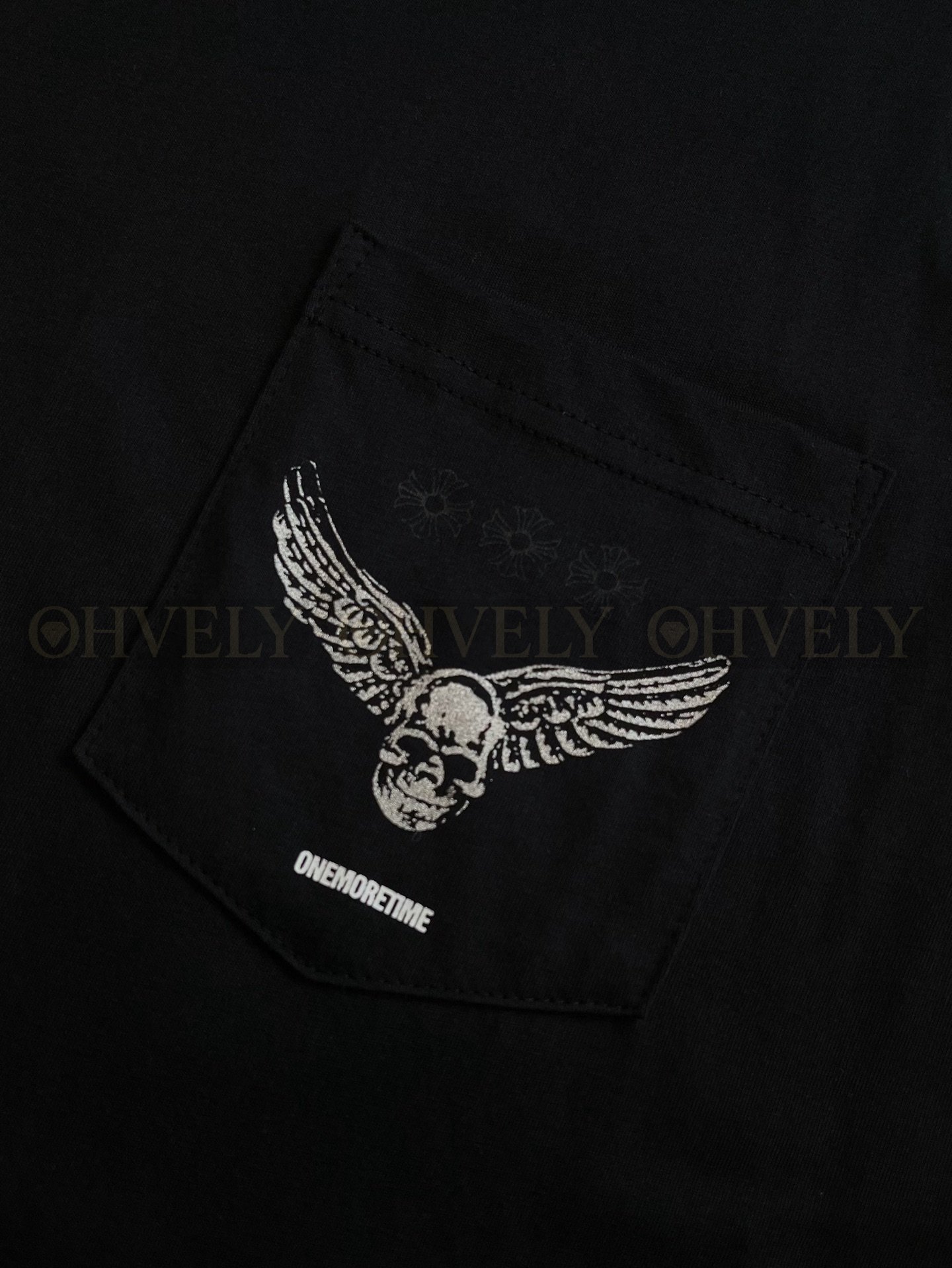 【 ZP버전 】크롬하츠 Chrome Hearts 영블러드 협업 스컬 크로스 반팔 티셔츠 상품 썸네일