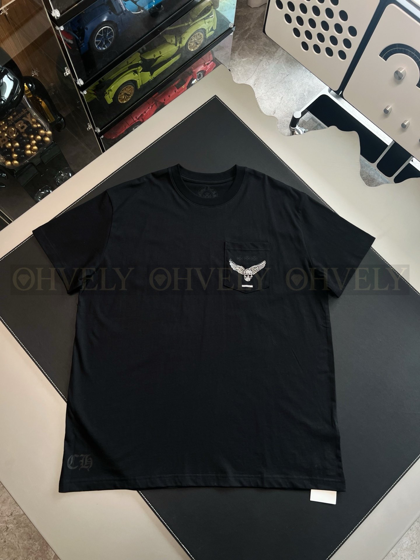 【 ZP버전 】크롬하츠 Chrome Hearts 영블러드 협업 스컬 크로스 반팔 티셔츠 상품 썸네일