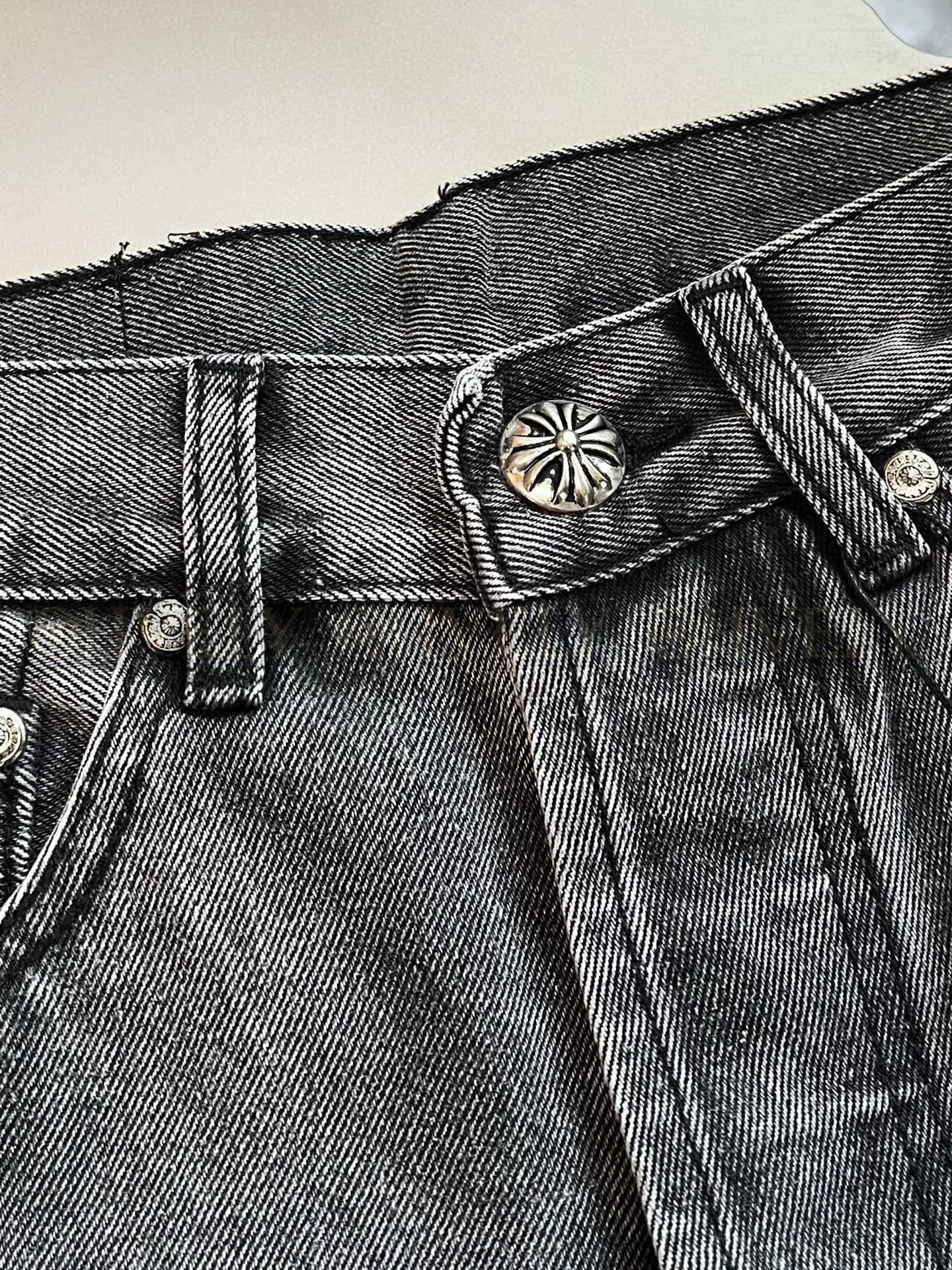 【 ZP버전 】크롬하츠 Chrome Hearts 퍼플 레오파드 크로스 패치 데님 팬츠 상품 썸네일