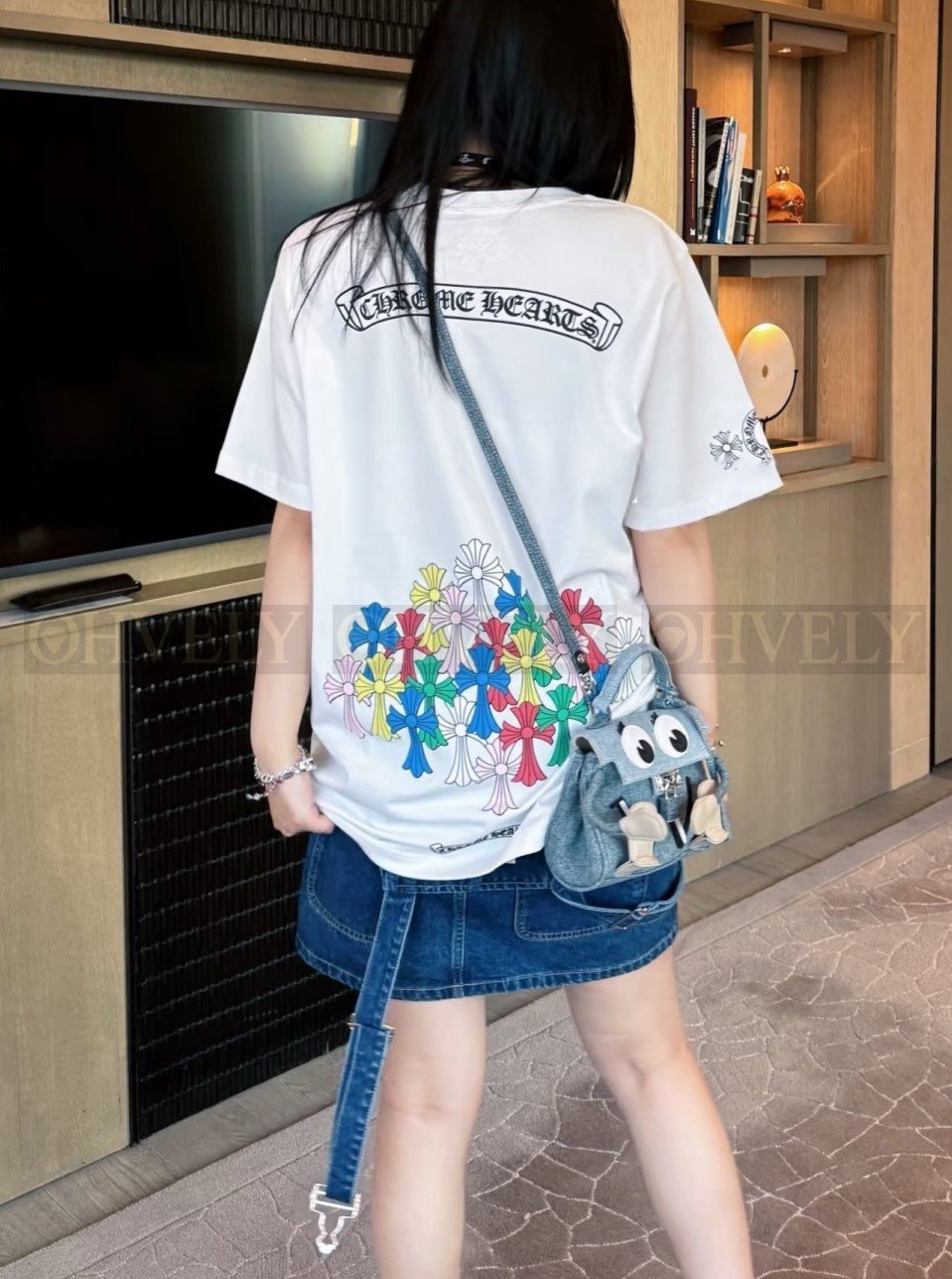 【 ZP버전 】크롬하츠 Chrome Hearts 멀티 컬러 세메터리 크로스 티셔츠 상품 썸네일