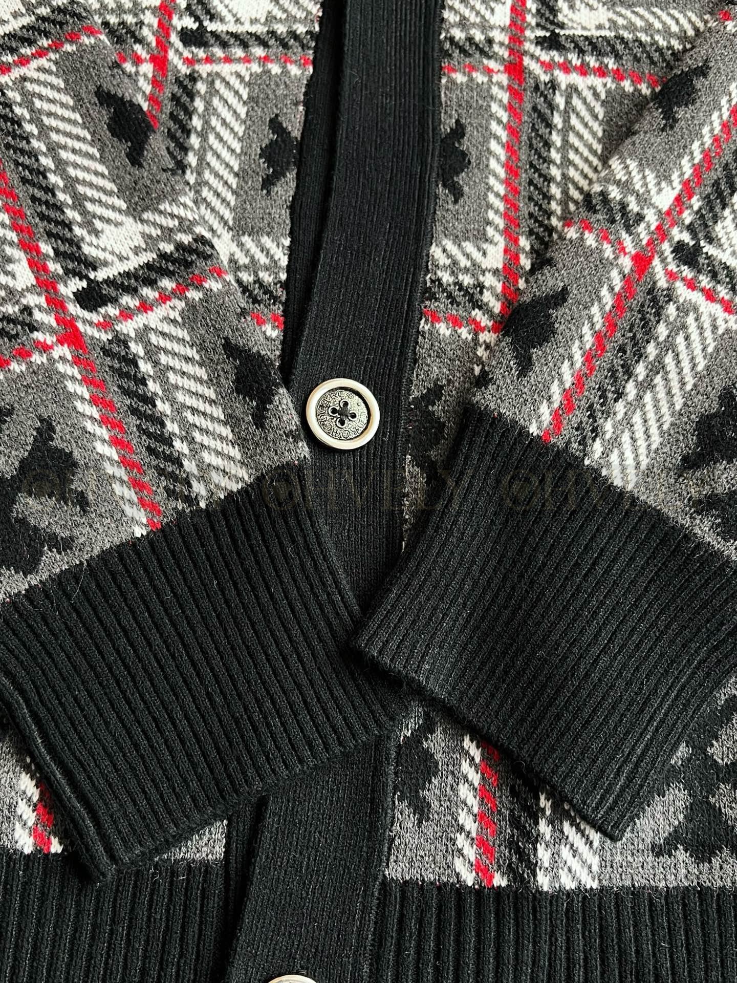 【 ZP버전 】크롬하츠 Chrome Hearts 체크 인터샤 크로스 패치 가디건 상품 썸네일