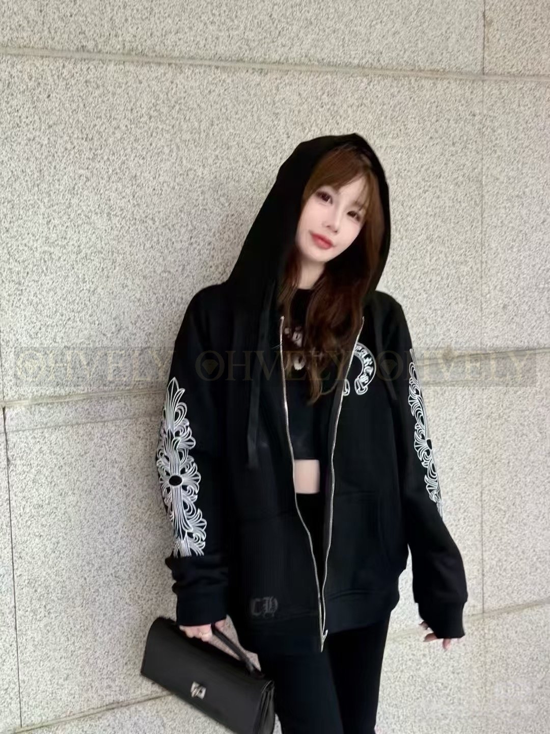 【 ZP버전 】크롬하츠 Chrome Hearts 매티보이 댓츠댓 퍼플 후드 집업