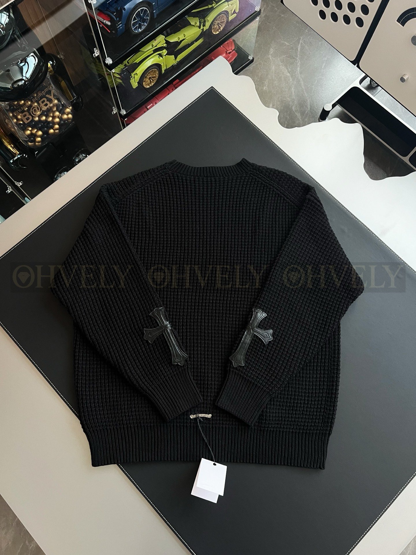 【 ZP버전 】크롬하츠 Chrome Hearts 크로스 패치 와플 니트 스웨터 상품 썸네일