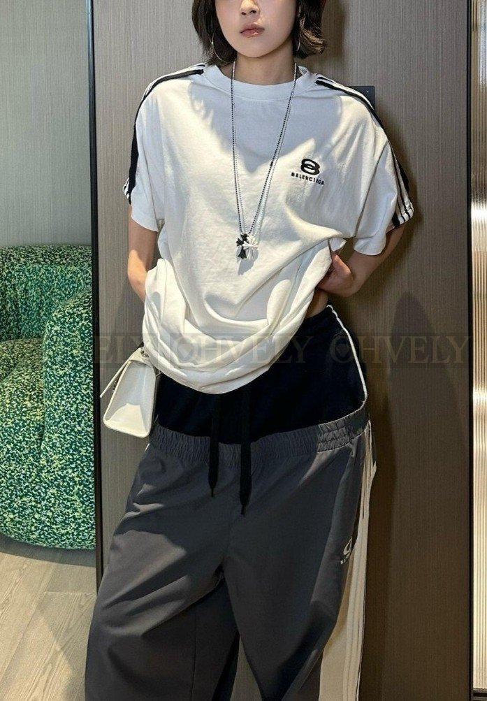 【 ZP버전 】발렌시아가 Balenciaga 아디다스 콜라보 스트라이프 반팔 티셔츠 상품 썸네일