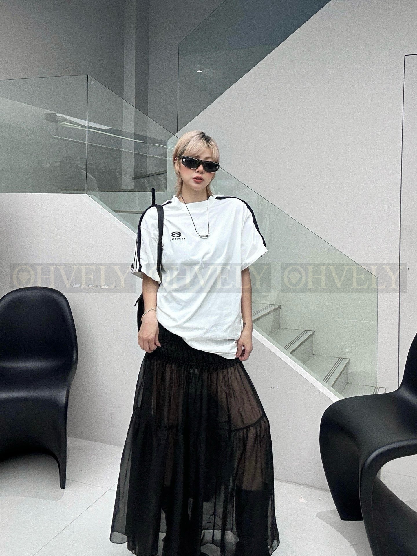 【 ZP버전 】발렌시아가 Balenciaga 아디다스 콜라보 스트라이프 반팔 티셔츠 상품 썸네일