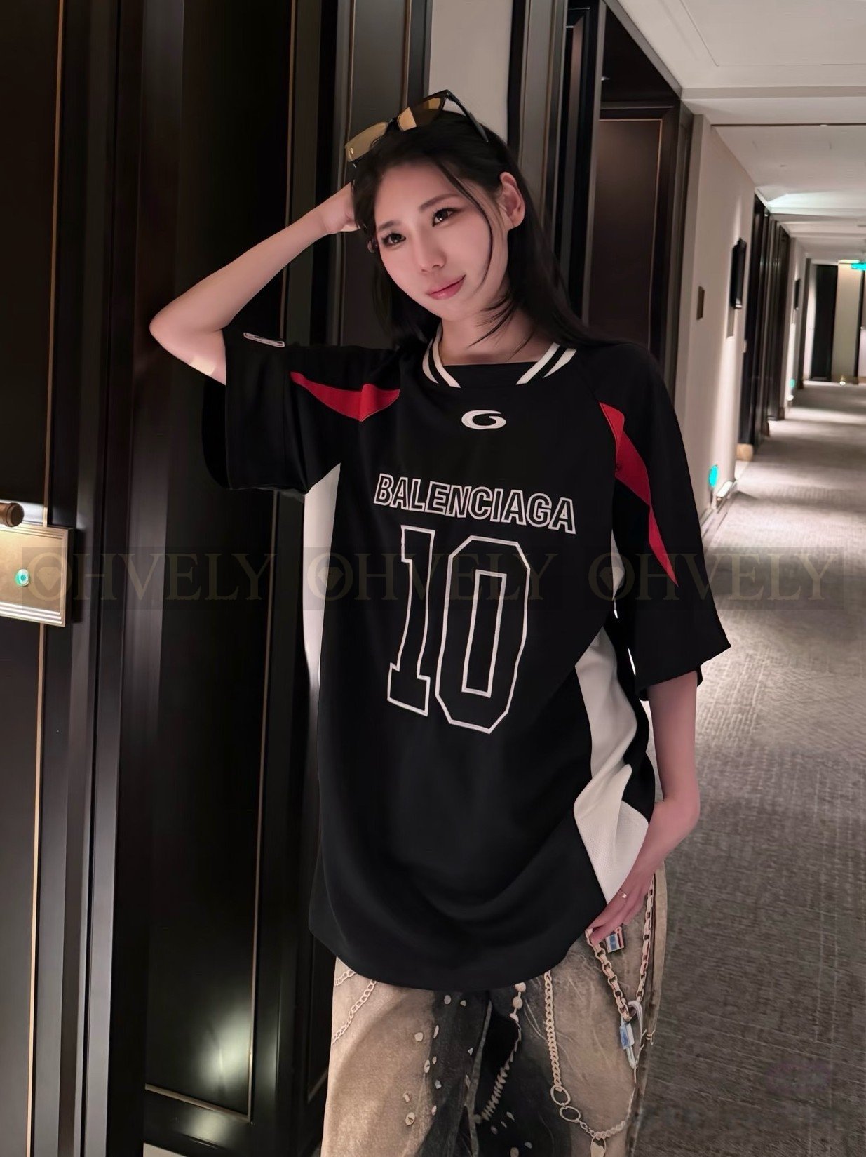 【 ZP버전 】발렌시아가 Balenciaga NBA 콜라보레이션 메쉬 로고 저지 세트 블랙 상품 썸네일