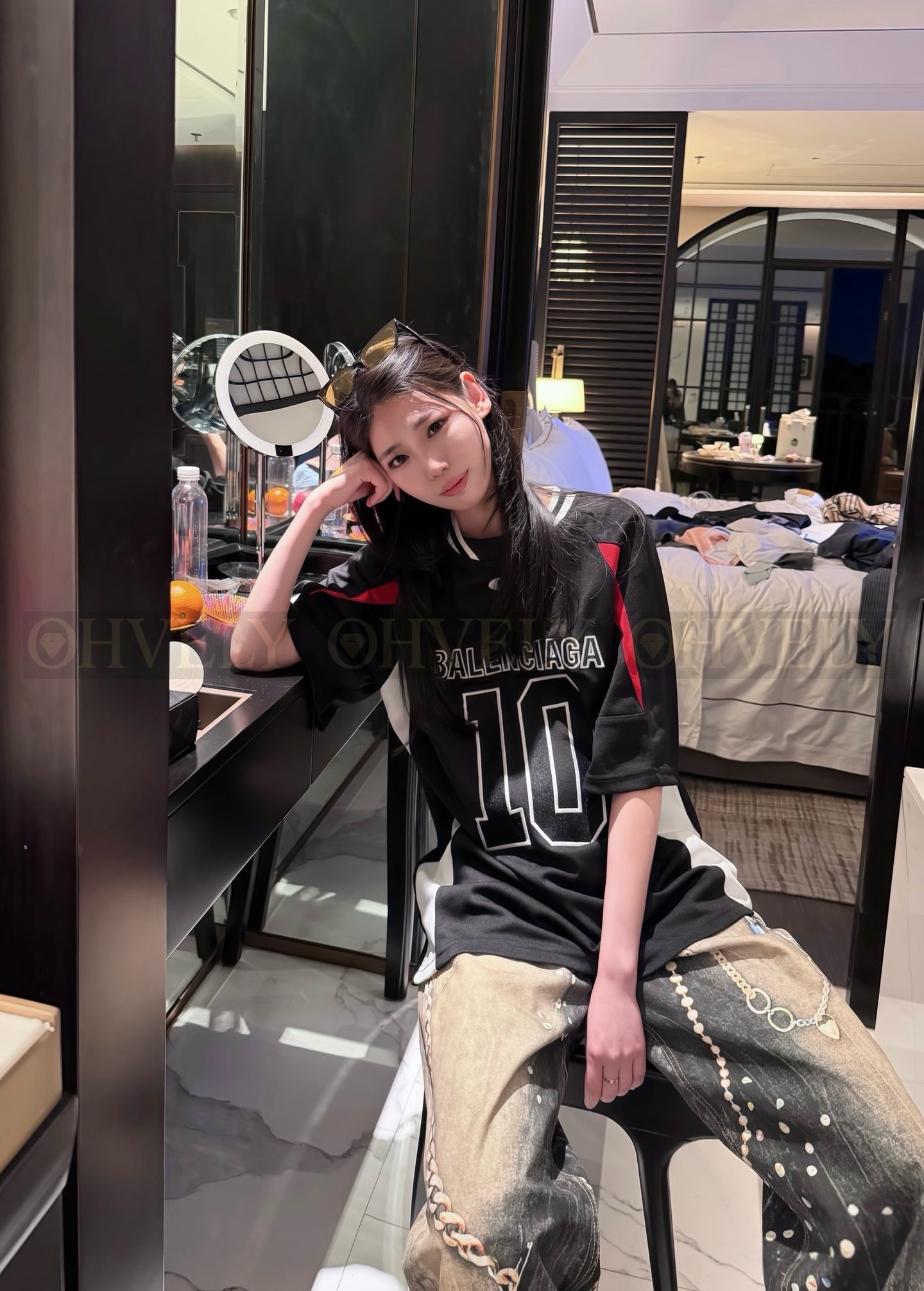 【 ZP버전 】발렌시아가 Balenciaga NBA 콜라보레이션 메쉬 로고 저지 세트 블랙 상품 썸네일