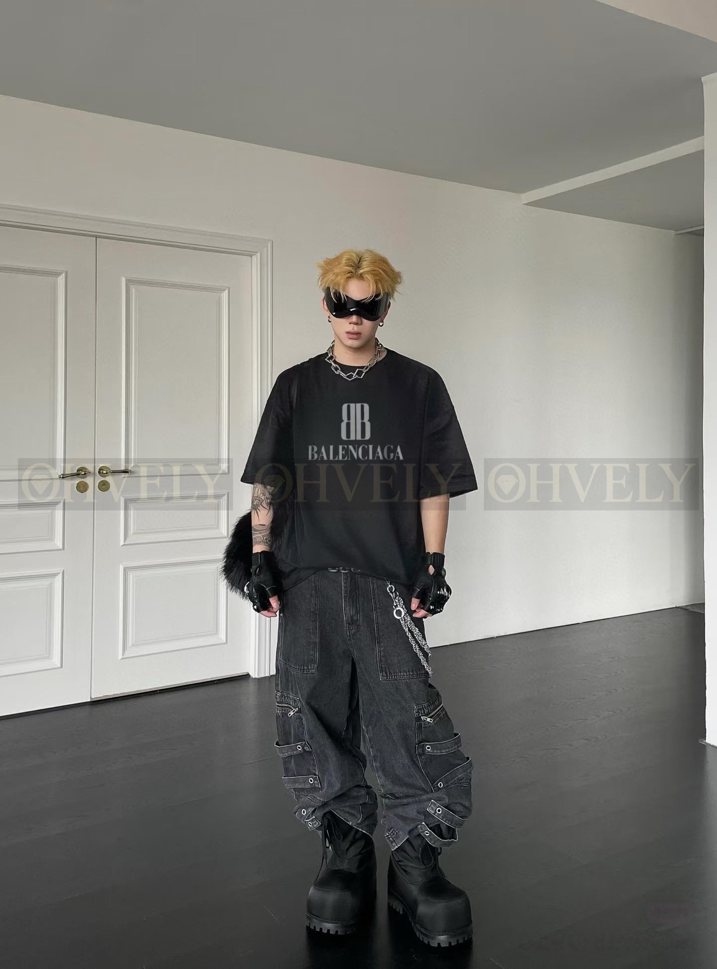 【 ZP버전 】발렌시아가 Balenciaga 더블 B 로고 프린트 반팔 티셔츠 상품 썸네일