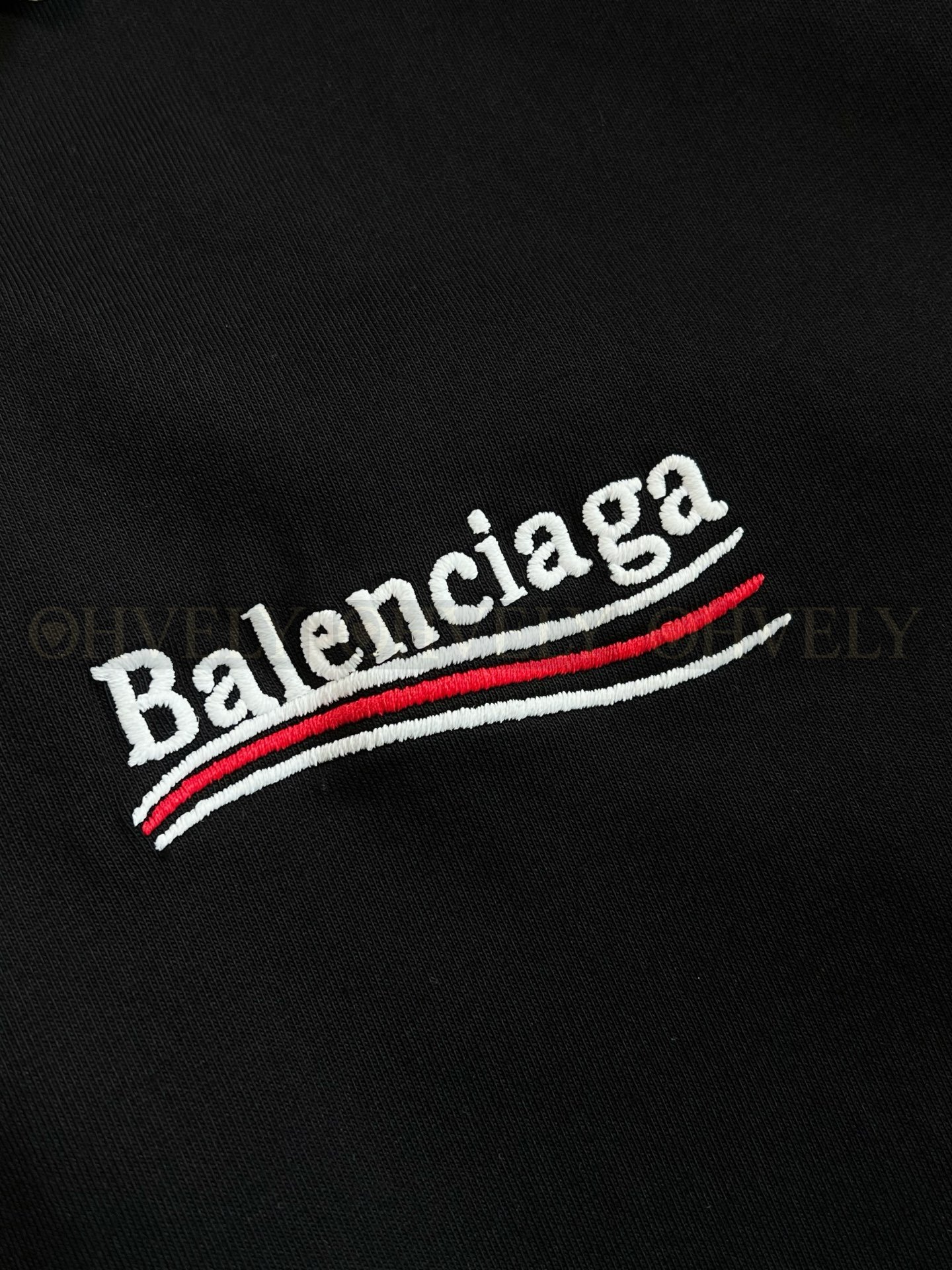【 ZP버전 】발렌시아가 Balenciaga 캠페인 로고 자수 반팔 티셔츠 블랙 상품 썸네일