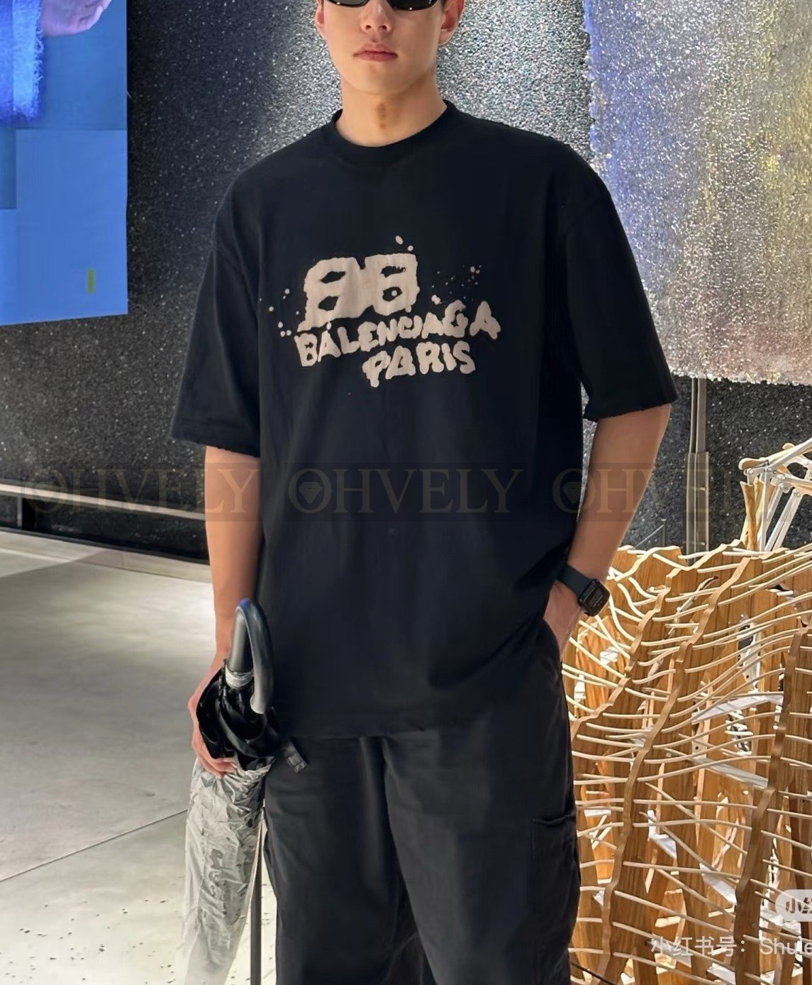 【 ZP버전 】발렌시아가 Balenciaga 픽셀 더블 B 로고 프린트 티셔츠 상품 썸네일
