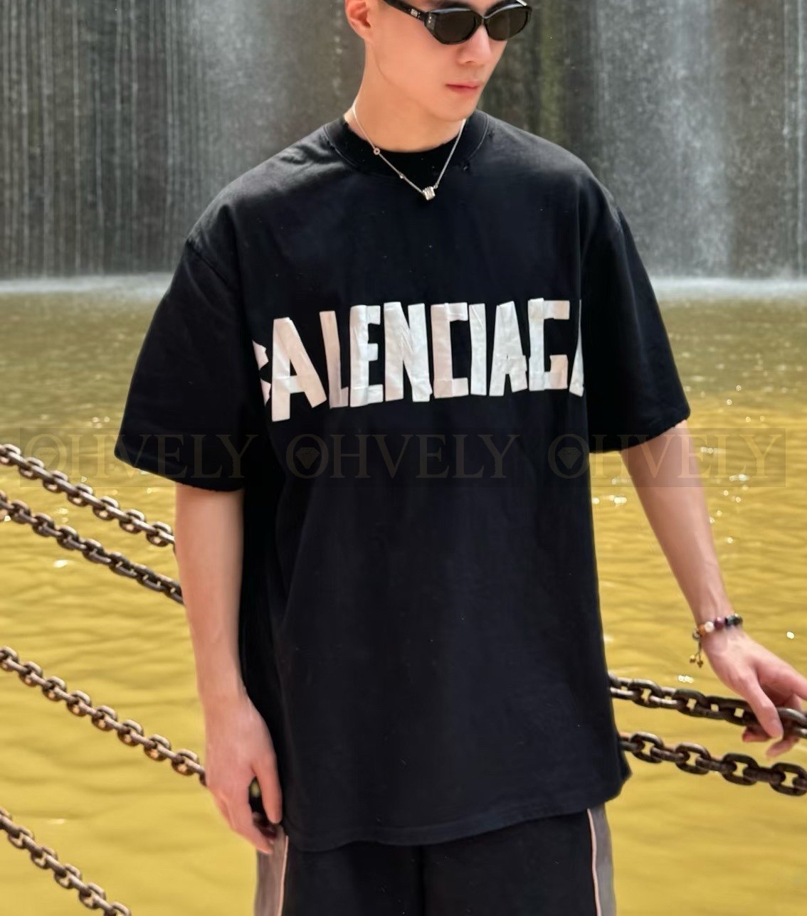 【 ZP버전 】발렌시아가 Balenciaga 테이프 타입 로고 프린트 반팔 티셔츠 상품 썸네일