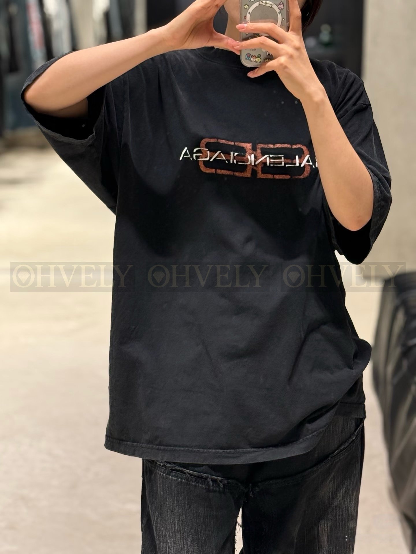 【 ZP버전 】발렌시아가 Balenciaga 유니티 로고 디스트레스트 워싱 반팔 티셔츠 상품 썸네일