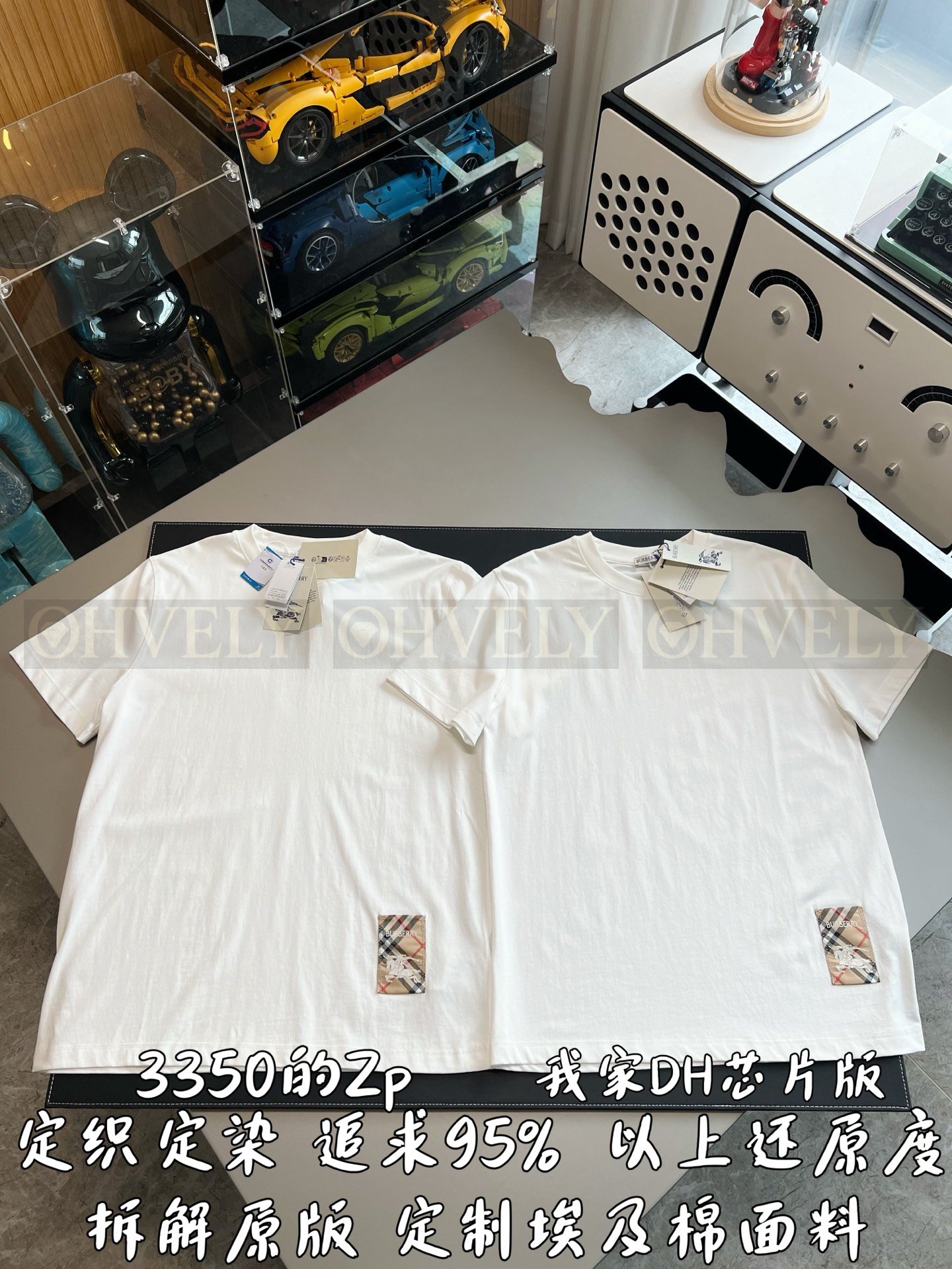 【 ZP버전 】버버리 Burberry 체크 라벨 면 티셔츠 상품 썸네일