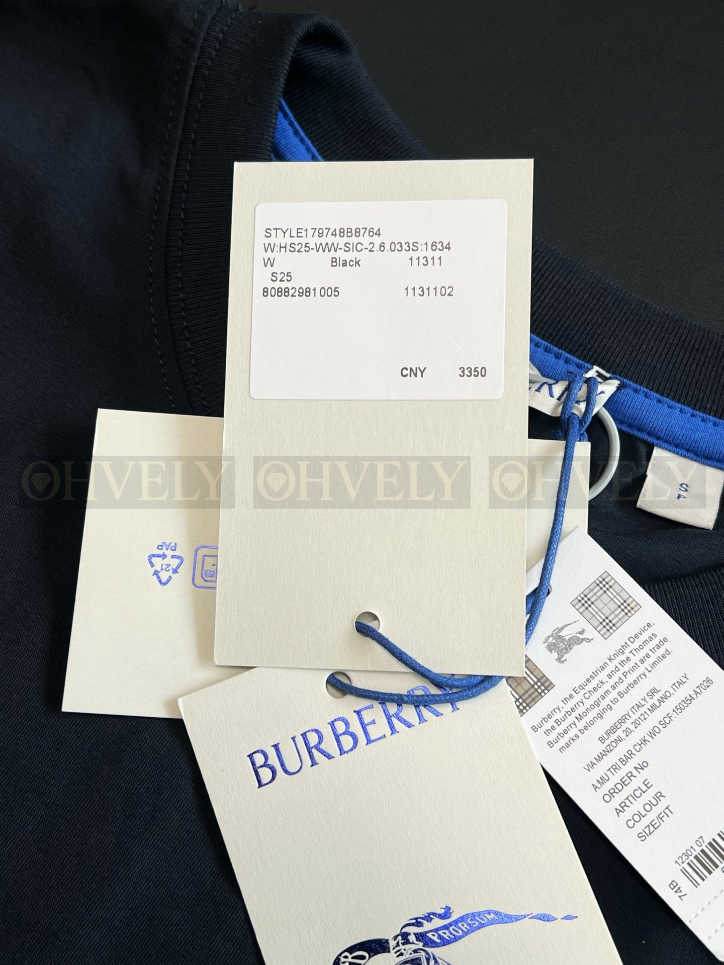 【 ZP버전 】버버리 Burberry 에콰스트리안 나이트 디자인(EKD) 자수 면 티셔츠 상품 썸네일