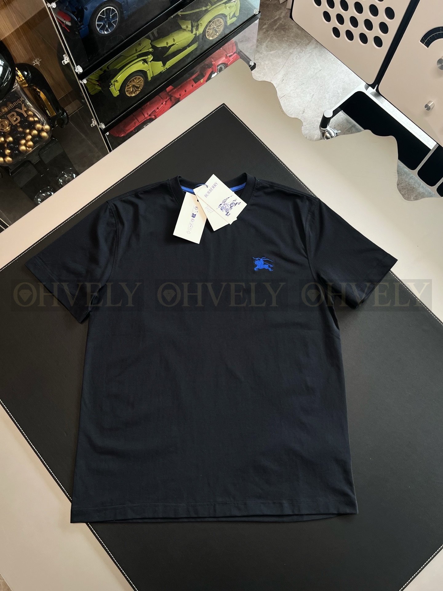 【 ZP버전 】버버리 Burberry 에콰스트리안 나이트 디자인(EKD) 자수 면 티셔츠 상품 썸네일