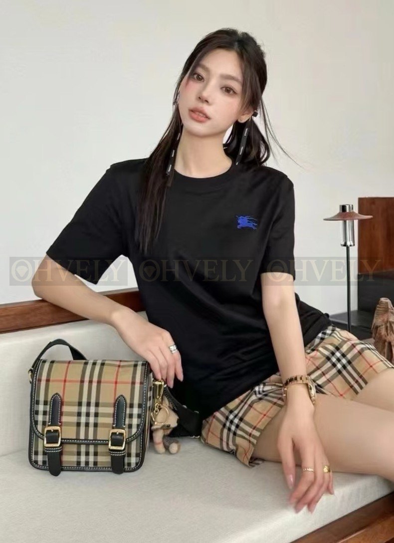 【 ZP버전 】버버리 Burberry 에콰스트리안 나이트 디자인(EKD) 자수 면 티셔츠 상품 썸네일