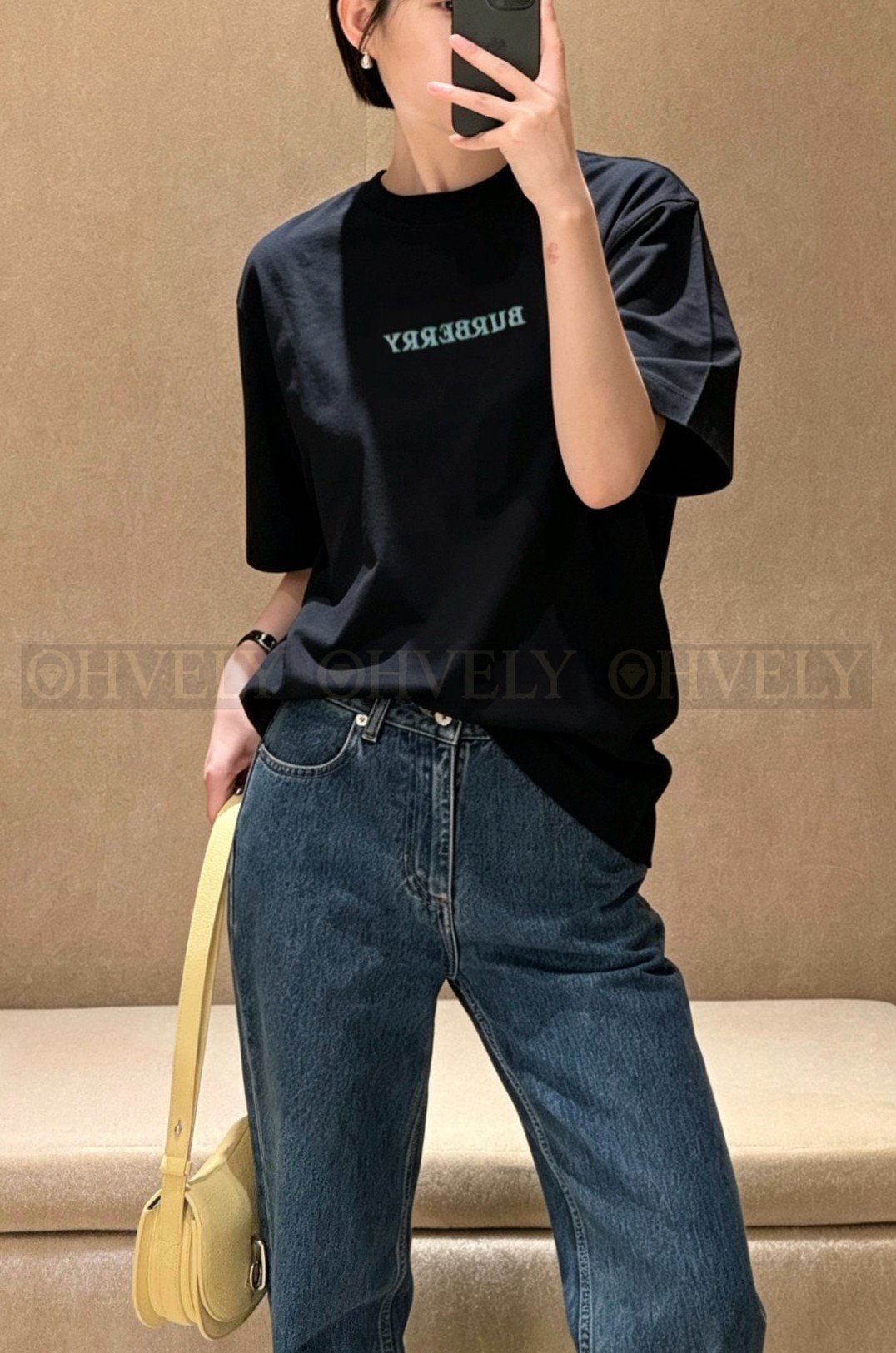 【 ZP버전 】버버리 Burberry 로고 자수 코튼 티셔츠 상품 썸네일
