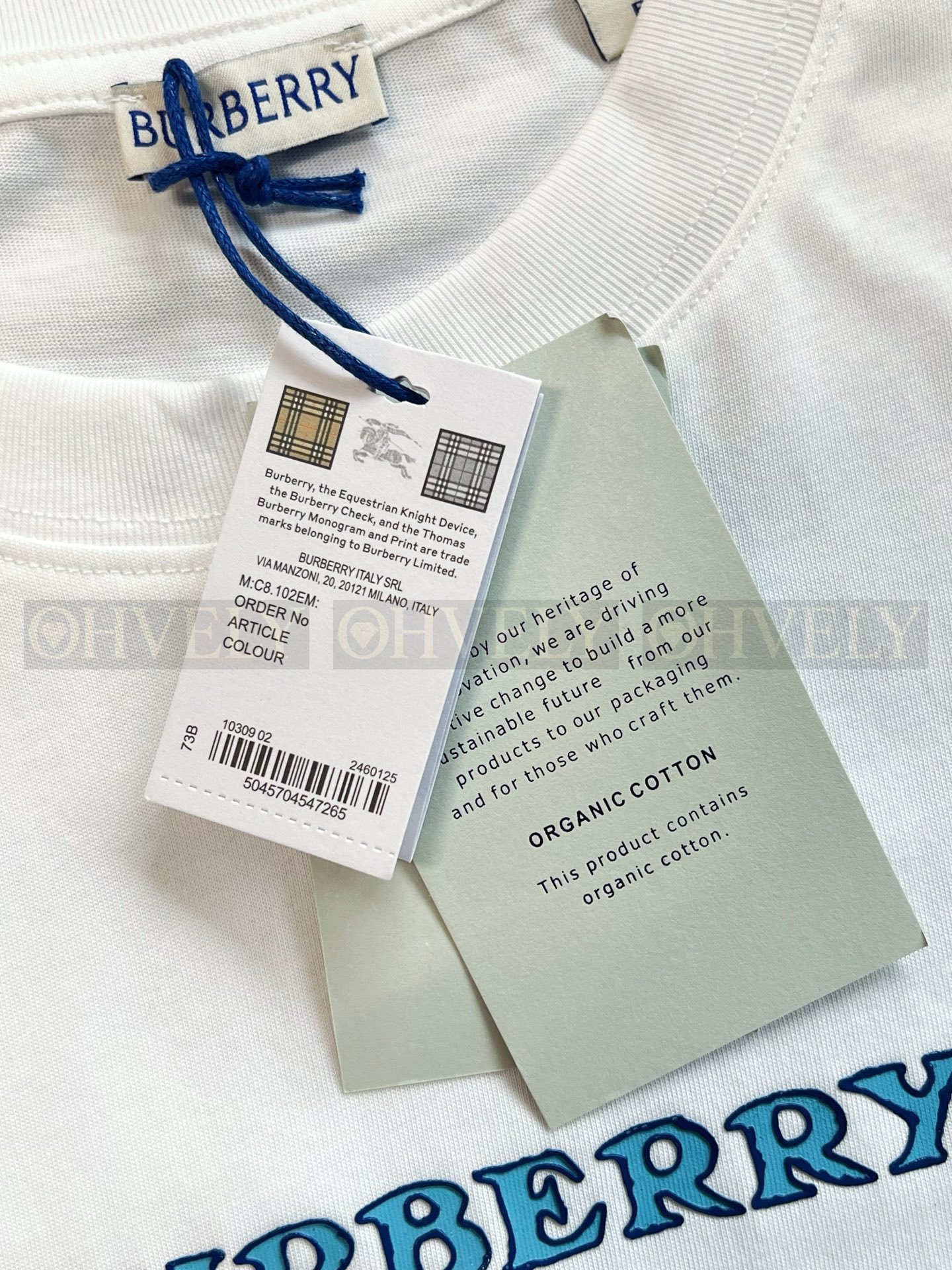【 ZP버전 】버버리 Burberry 로고 자수 코튼 티셔츠 상품 썸네일