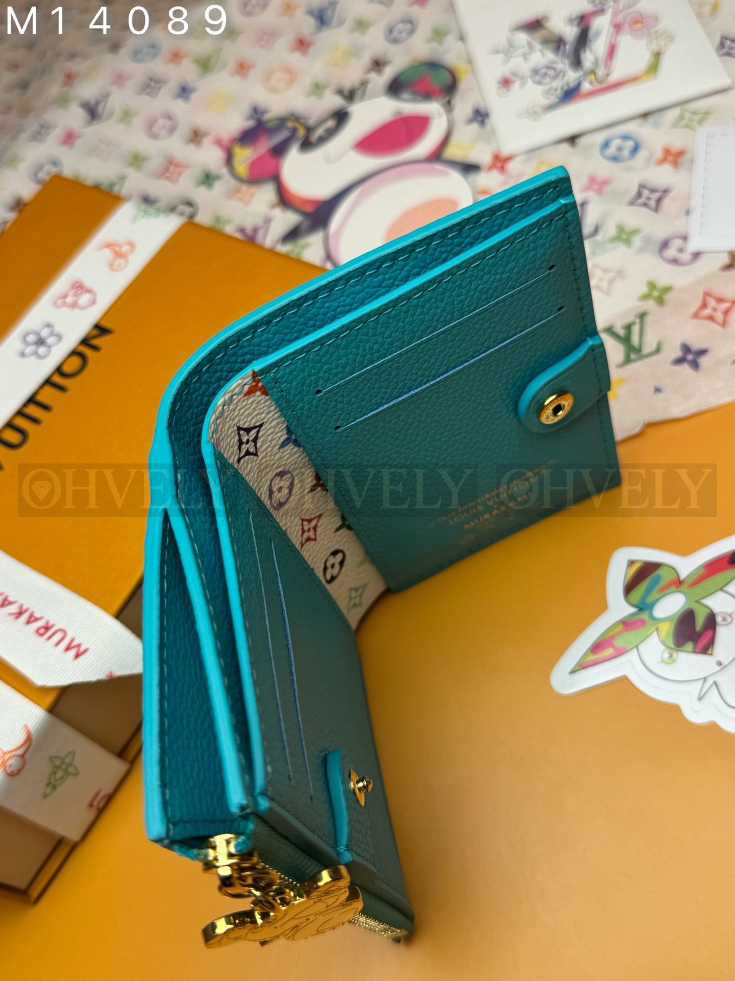 【 ZP 버전 】루이비통 Louis Vuitton x 무라카미 다카시 판다 키 파우치 블루 상품 썸네일