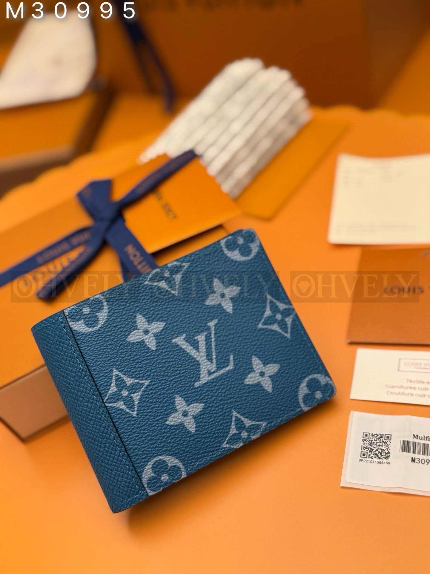 【 ZP 버전 】루이비통 Louis Vuitton 멀티플 월릿 모노그램 타이가 블루 상품 썸네일