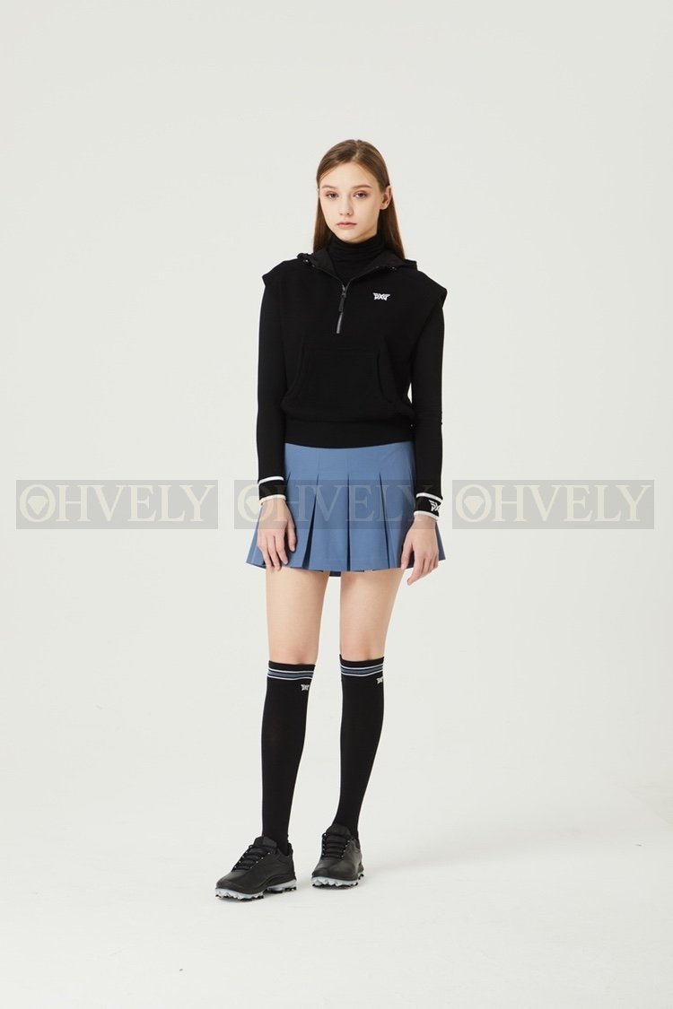 PXG 피엑스지 여성 하이브리드 후드 하프 집업 골프 베스트 조끼 (블랙/블루) 상품 썸네일