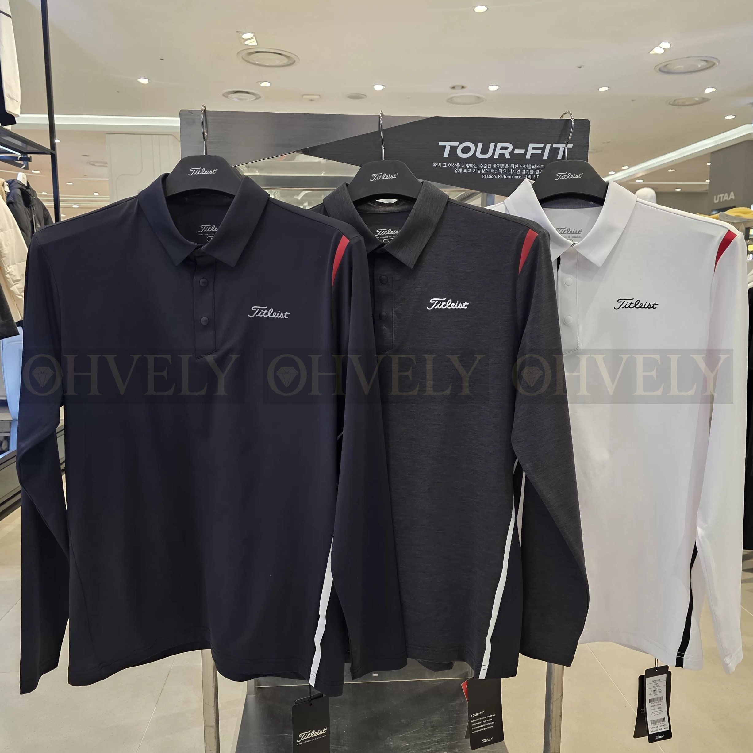 Titleist 타이틀리스트 남성 투어핏 긴소매 카라 티셔츠 (네이비/블랙/화이트) 상품 썸네일
