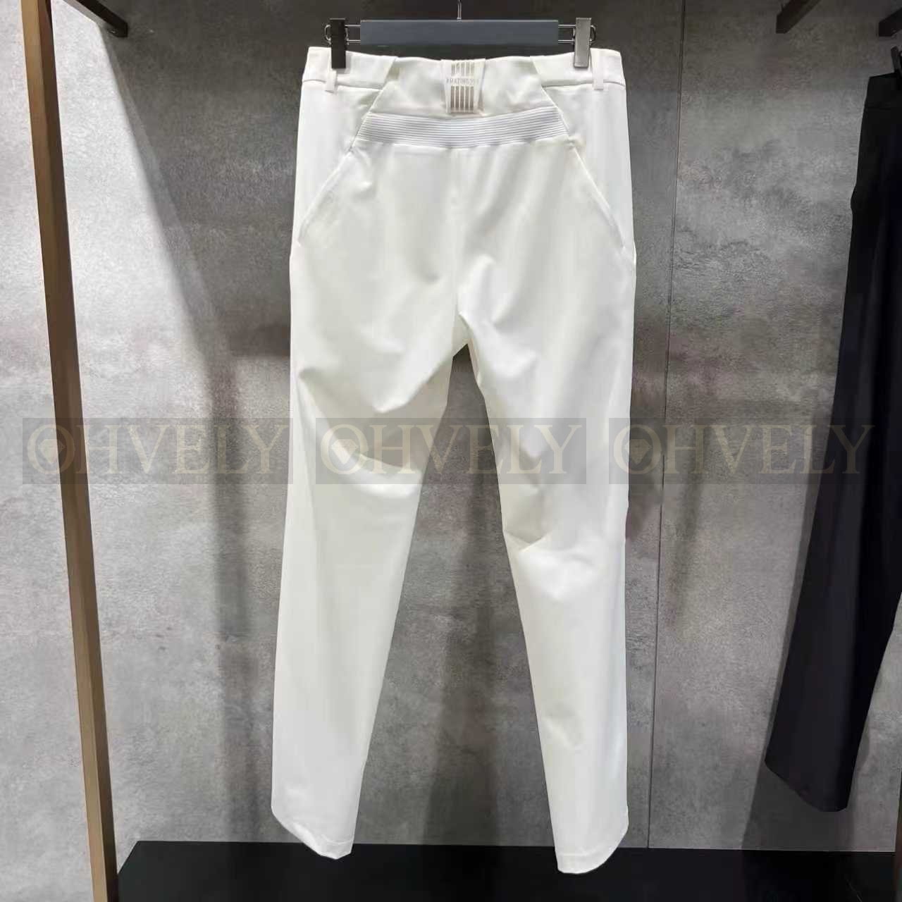 Titleist 타이틀리스트 남성 투어핏 솔리드 스트레이트 골프 바지 (화이트/블랙) 상품 썸네일