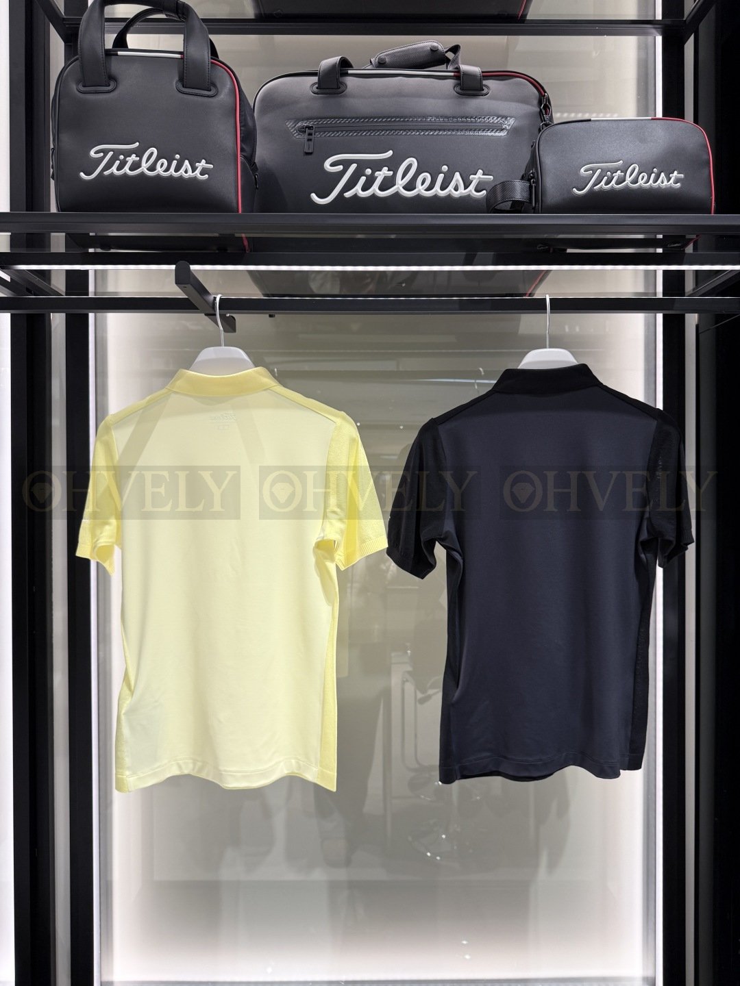 Titleist 타이틀리스트 여성 아가일 반팔 카라 니트 티셔츠 (옐로우 / 블랙) 상품 썸네일