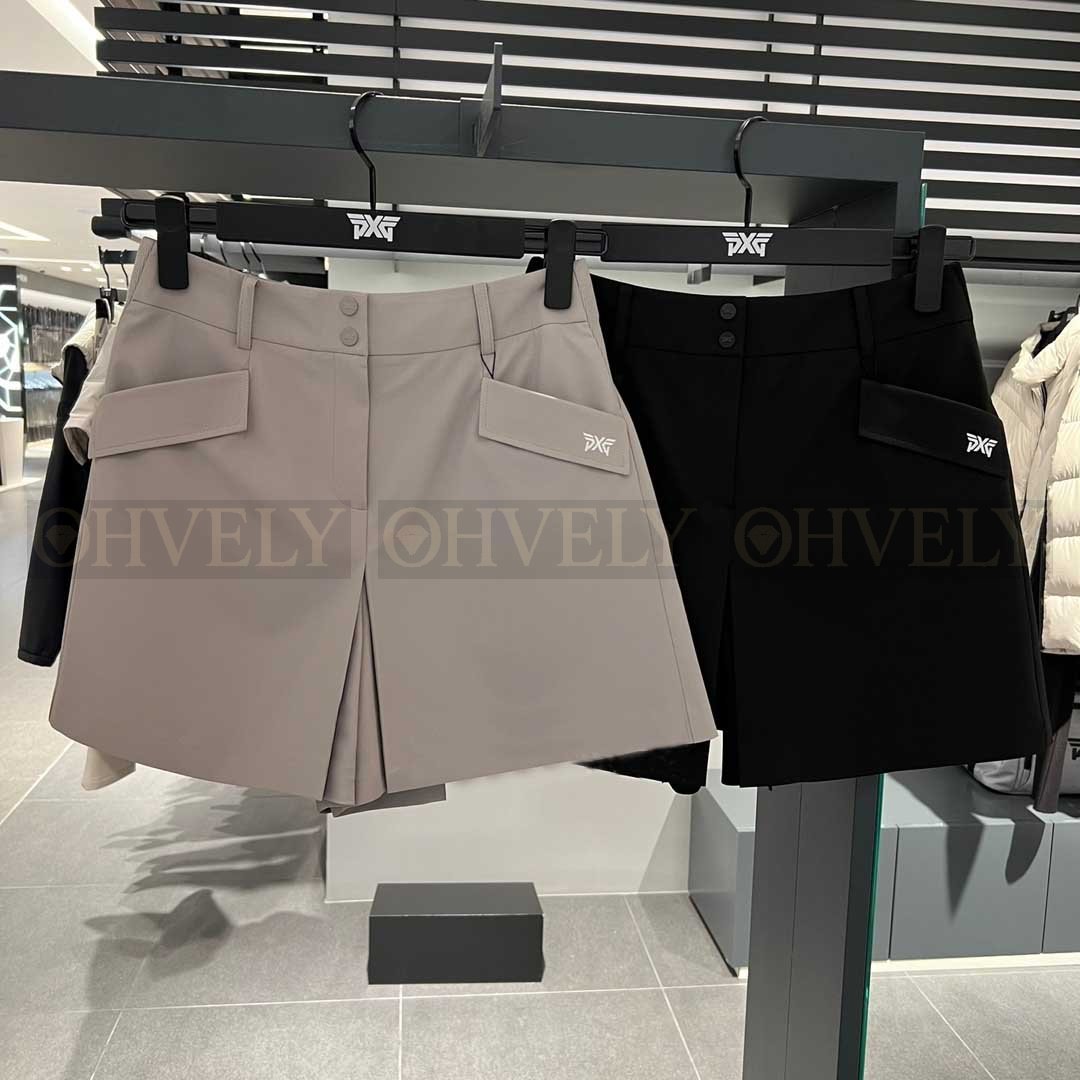 PXG 피엑스지 여성 아웃포켓 플리츠 큐롯 스커트 반바지 (베이지, 블랙) 상품 썸네일
