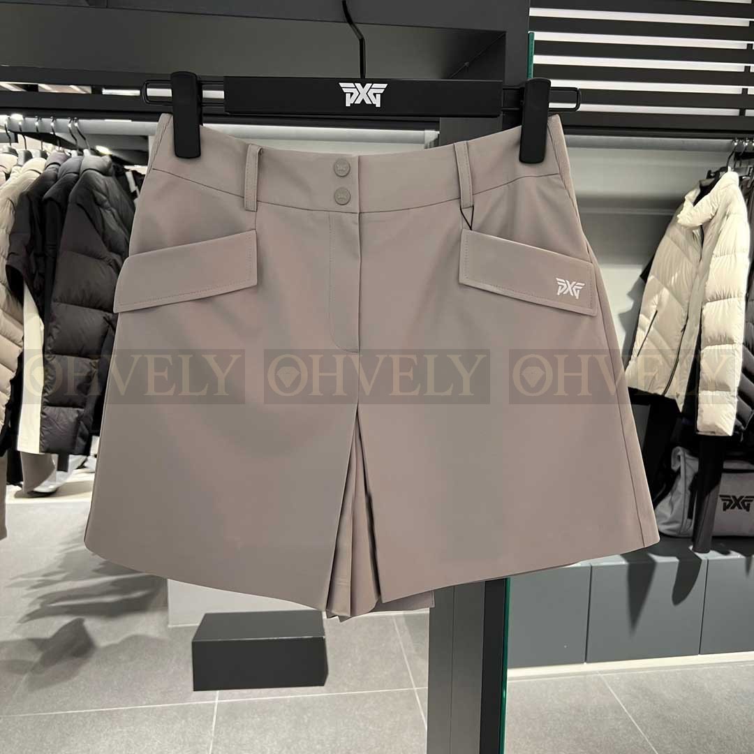 PXG 피엑스지 여성 아웃포켓 플리츠 큐롯 스커트 반바지 (베이지, 블랙) 상품 썸네일