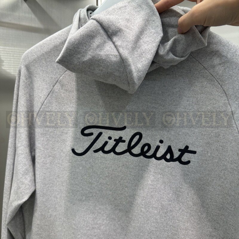 Titleist 타이틀리스트 남성 백 로고 레터링 풀오버 골프 후드 티셔츠 (그레이) 상품 썸네일