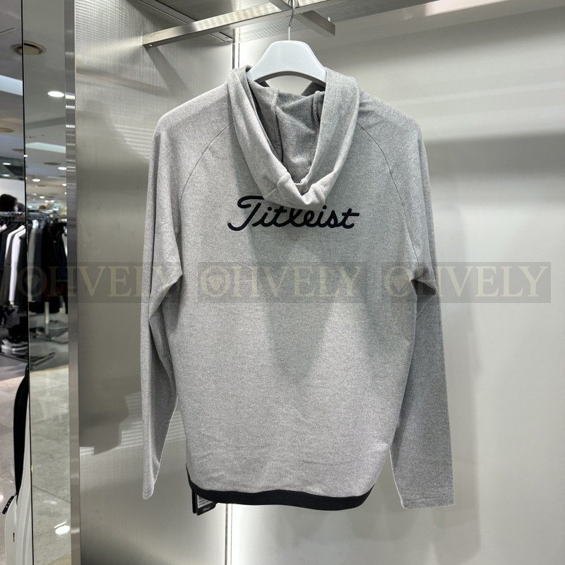 Titleist 타이틀리스트 남성 백 로고 레터링 풀오버 골프 후드 티셔츠 (그레이) 상품 썸네일