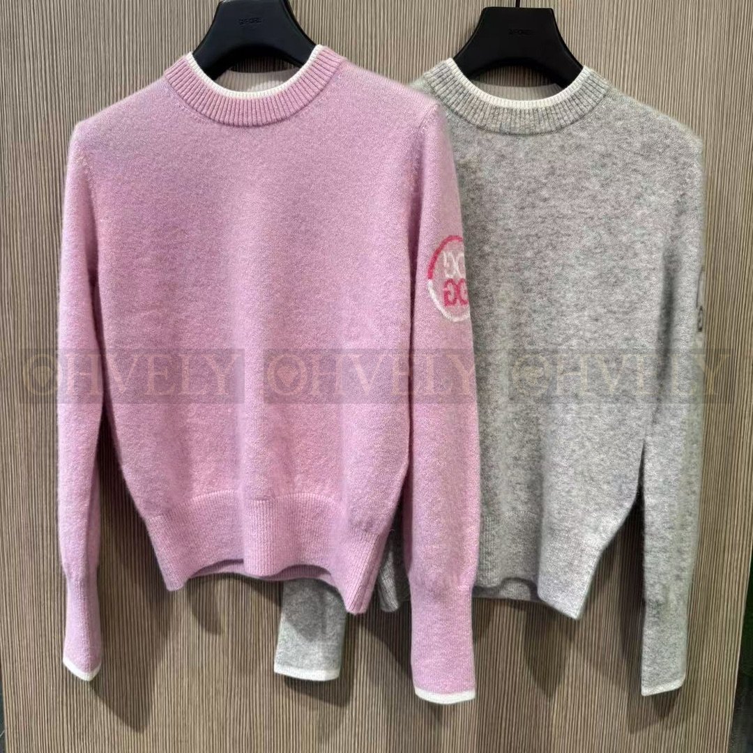 G/FORE 지포어 여성 소매 로고 자수 크루넥 골프 니트 티셔츠 (핑크/그레이/민트) 상품 썸네일