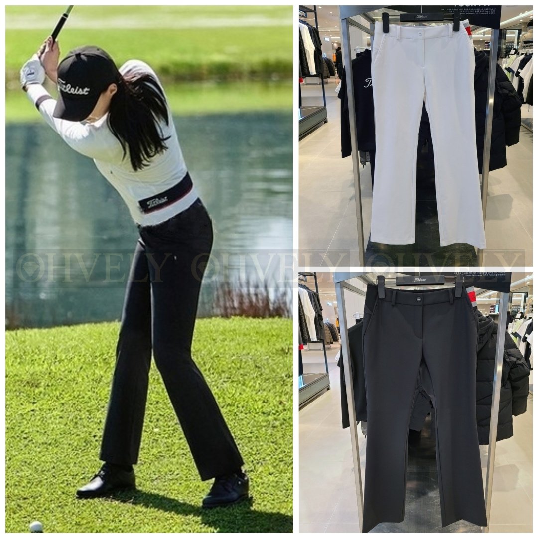 Titleist 타이틀리스트 여성 투어핏 부츠컷 골프 팬츠 바지 (화이트/블랙) 상품 썸네일