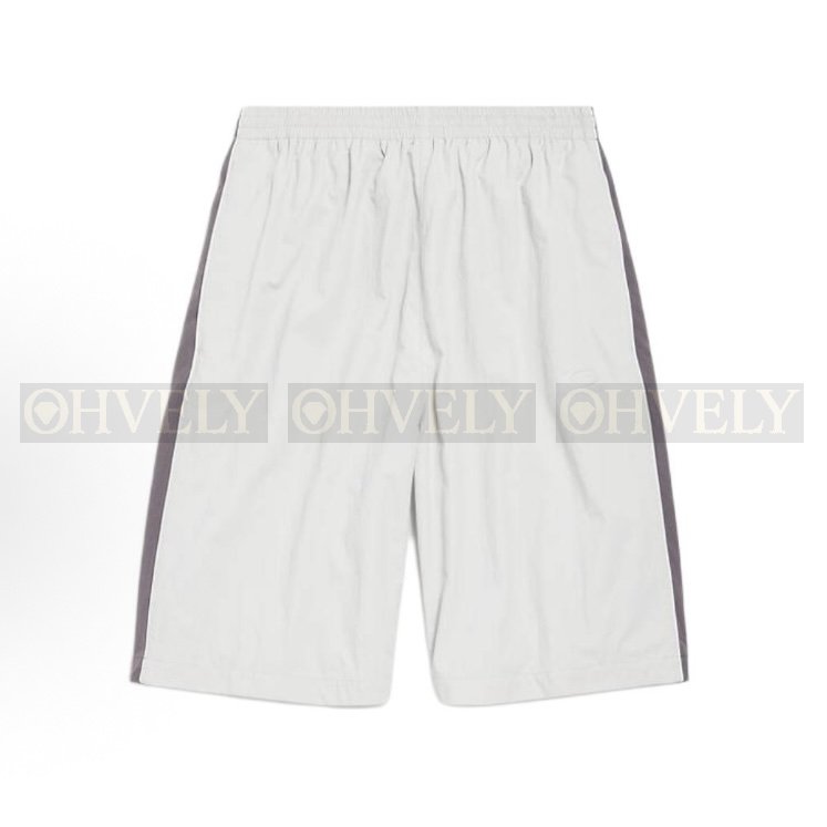 【 ZP버전 】발렌시아가 3B 스포츠 아이콘 트랙 쇼츠 화이트 그레이 상품 썸네일