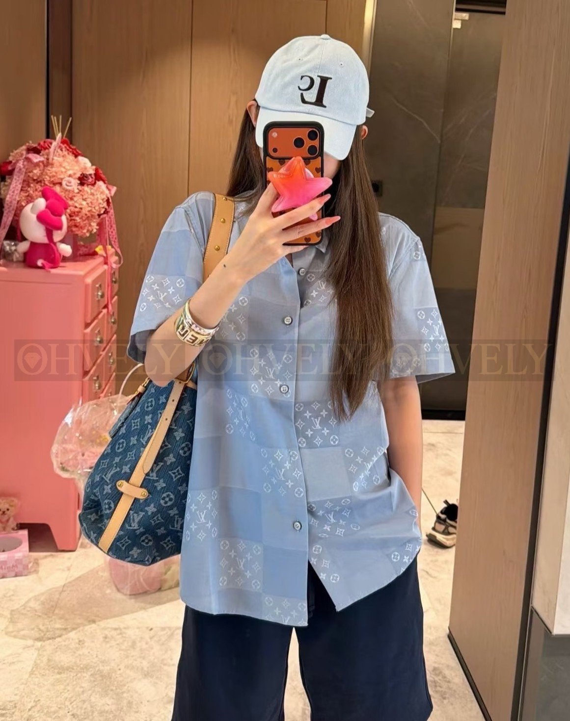 【 ZP버전 】 L 다미에 모노그램 반팔 셔츠