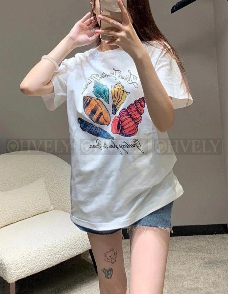【 ZP버전 】LV 레터링 소라 프린팅 반팔 티셔츠 상품 썸네일