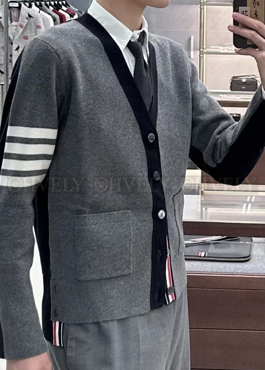 【 ZP버전 】TB 클래식 사선 사바 믹스 미디어 언밸런스 울 가디건 상품 썸네일