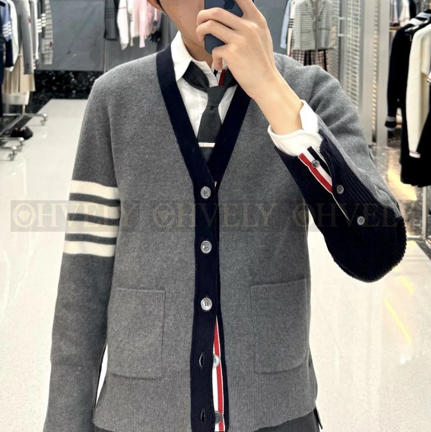 【 ZP버전 】TB 클래식 사선 사바 믹스 미디어 언밸런스 울 가디건